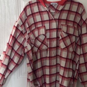 White Birch Red and Cream Plaid Shirt